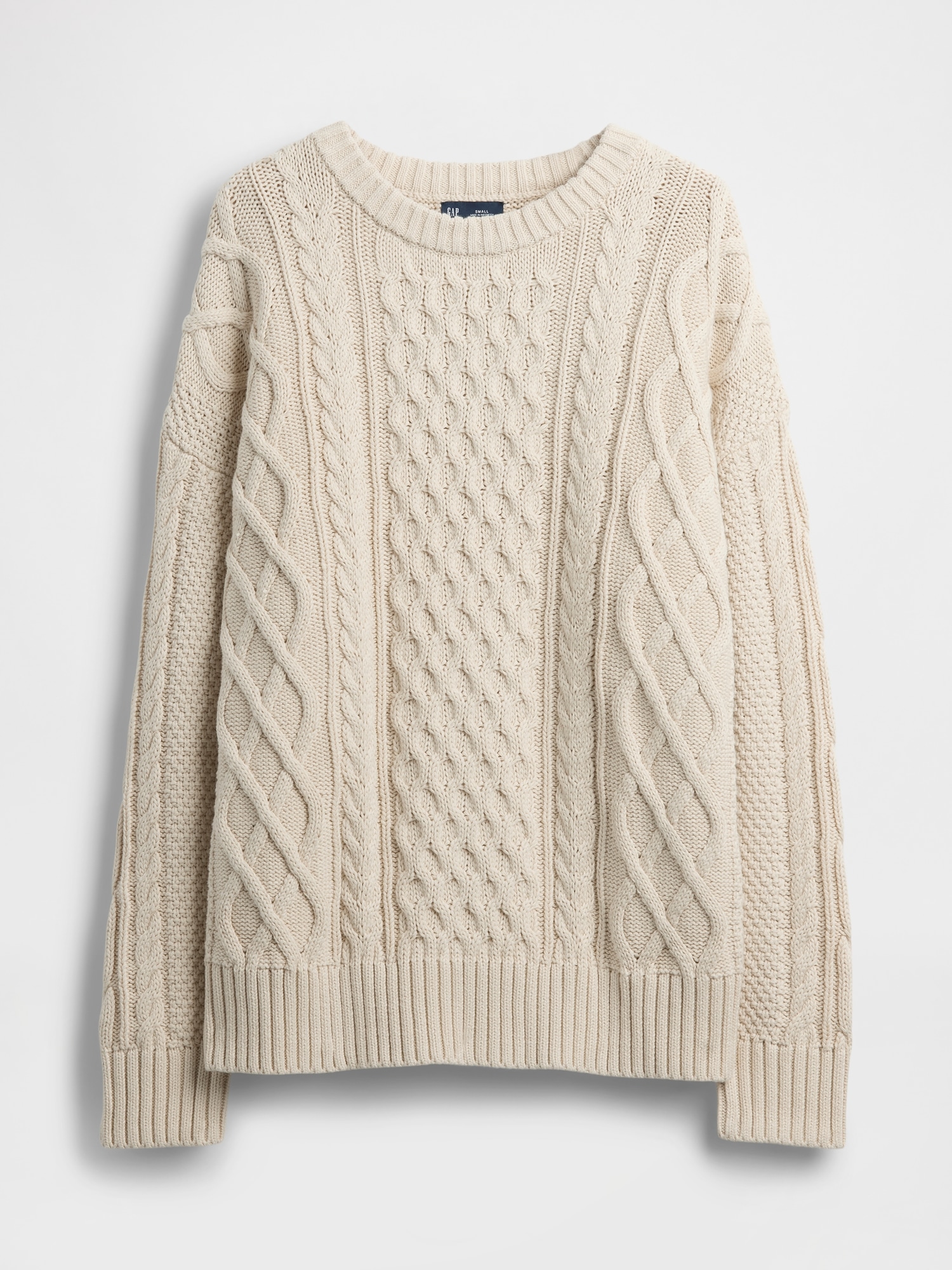 100% Cotton Oversized Cable-Knit Sweater
