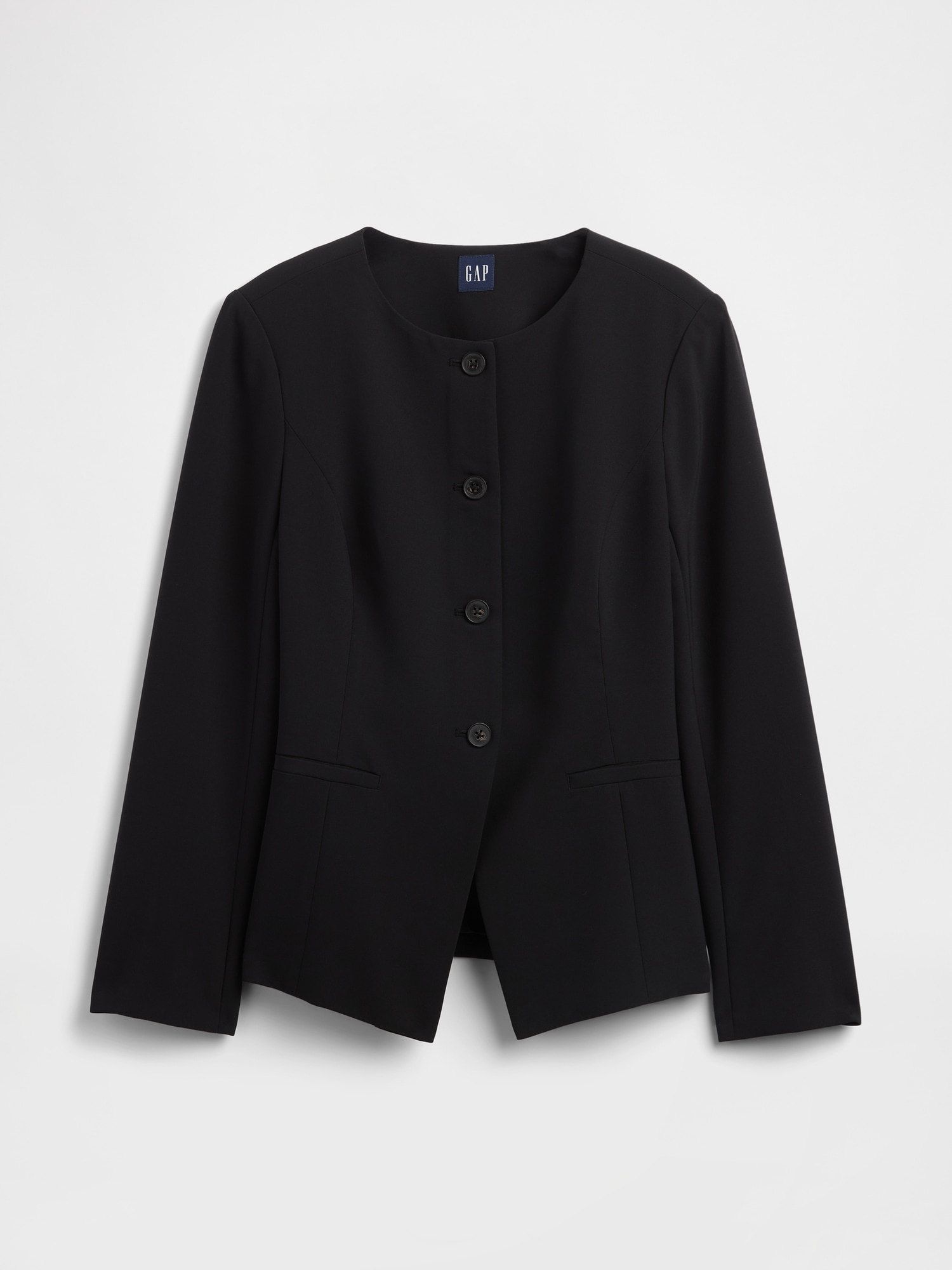 Gap Collarless Blazer In Black