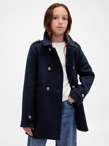 Kids Wool-Blend Peacoat
