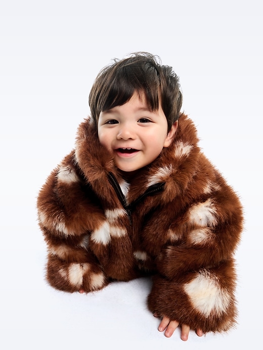 Image number 5 showing, Gap × Sandy Liang Baby & Toddler Spotted Vegan Fur Half-Zip Pullover