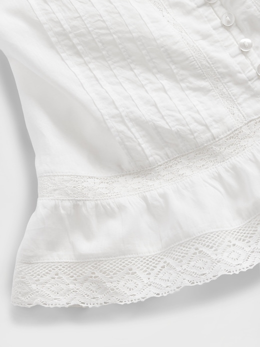 Image number 5 showing, Lace Ruffle Voile Peplum Crop Top