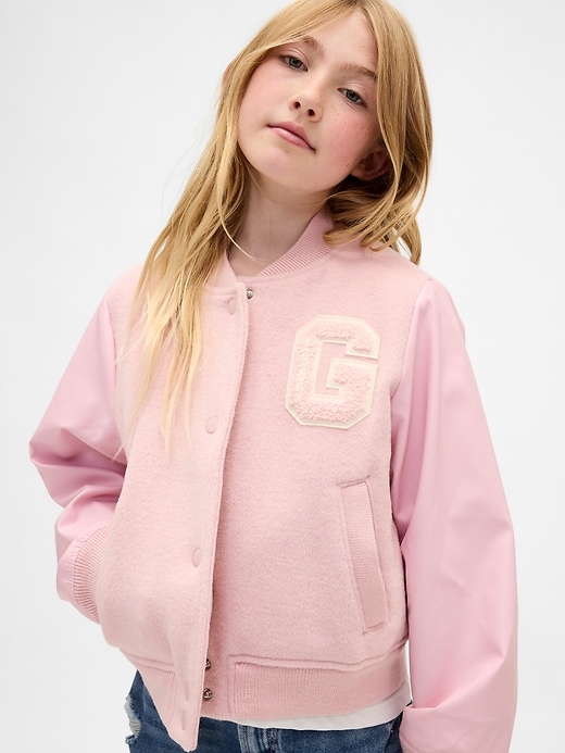 Image number 1 showing, Kids Wool-Blend Varsity Bomber Jacket