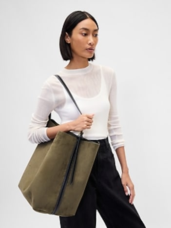Vegan Suede Bucket Bag