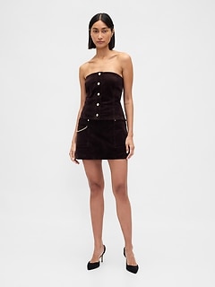 Corduroy Chain Pocket Mini Skort