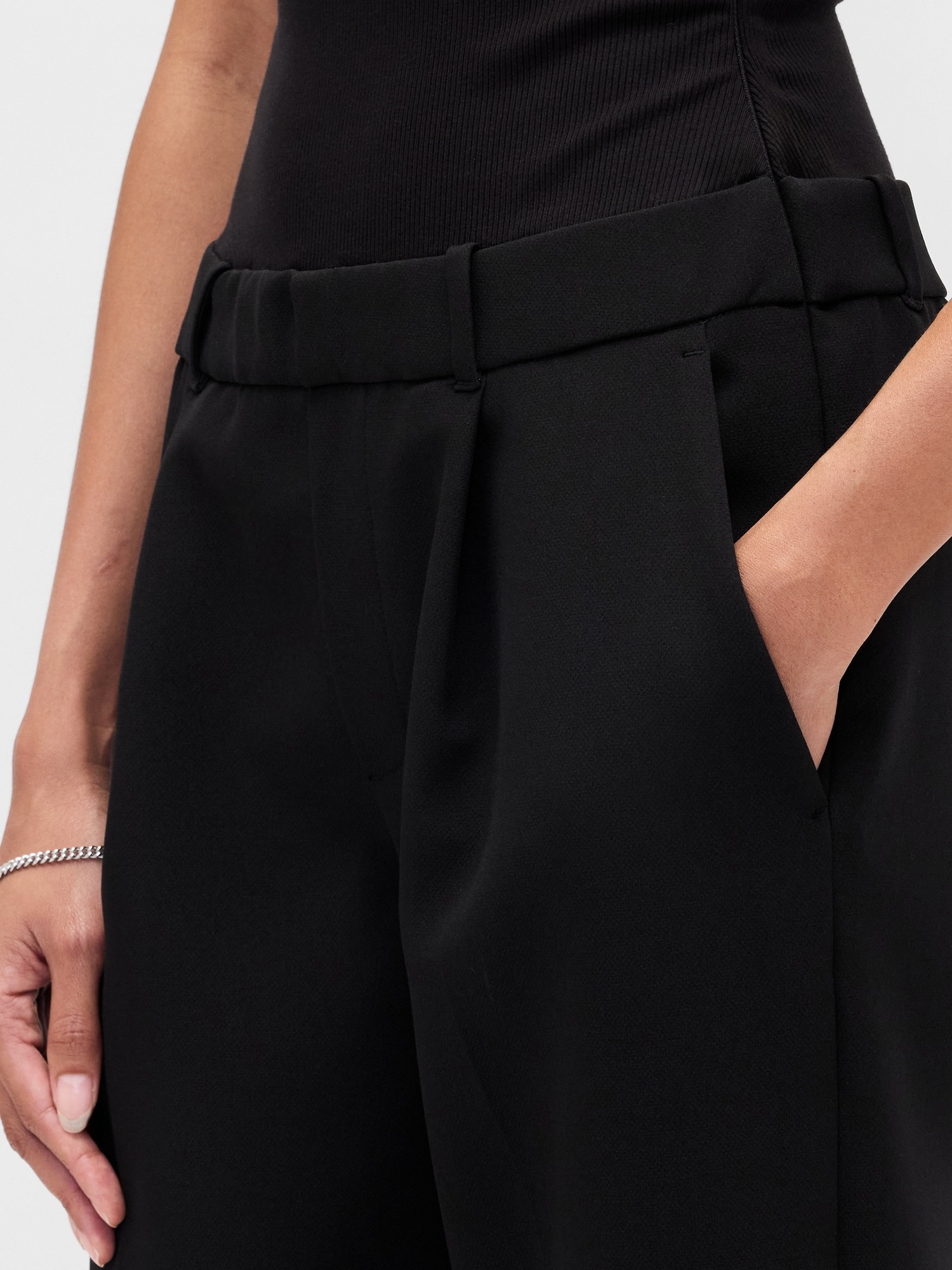 Женские комбинезоны Gap Strapless Drop-Waist Mixed Media Jumpsuit — фото 2