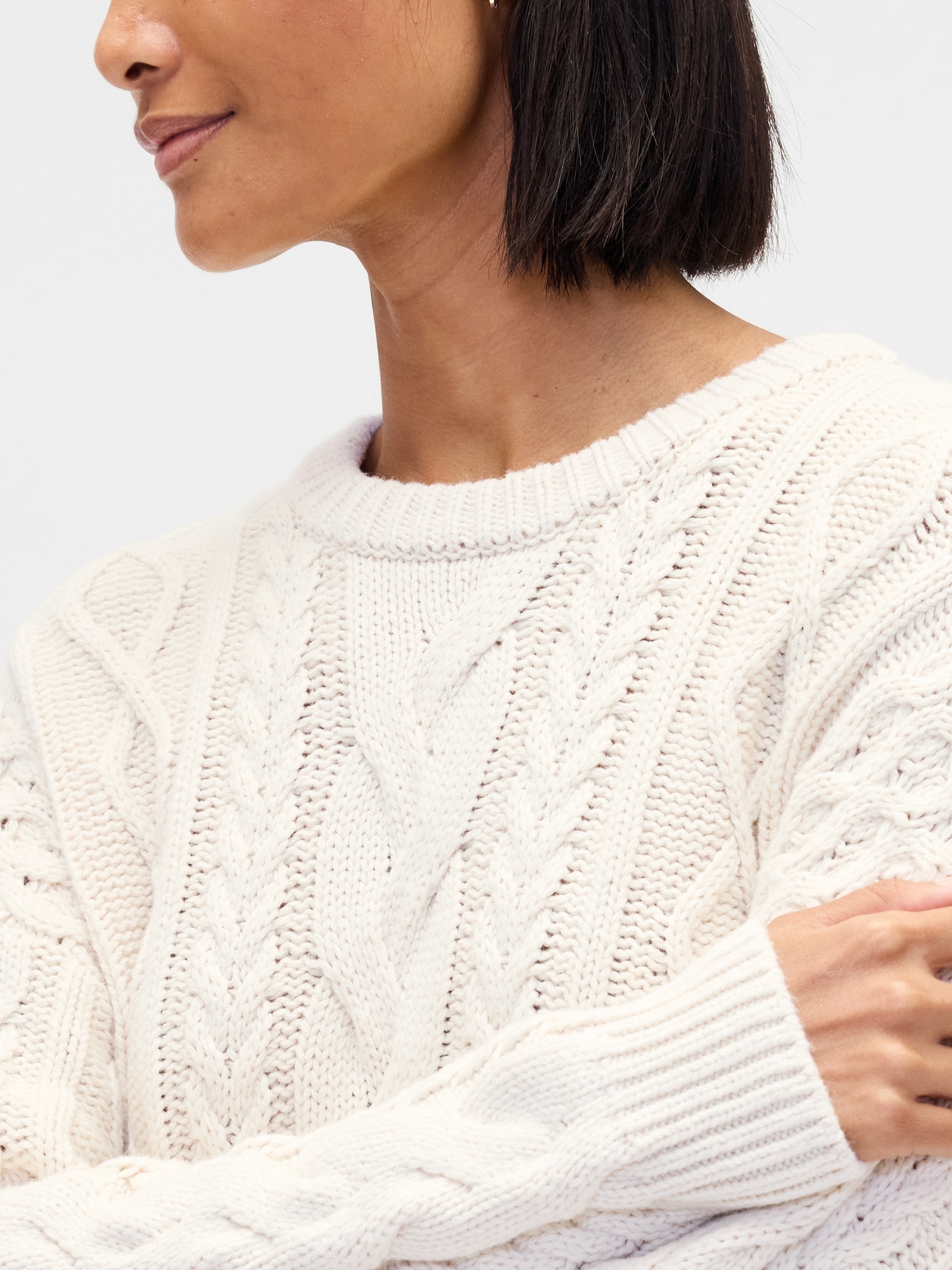 Cable-Knit Mini Sweater Dress