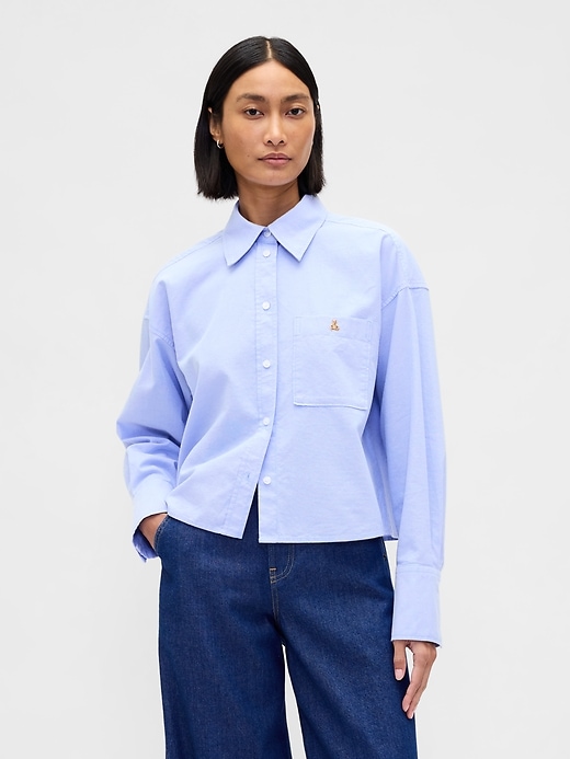 Organic Cotton Straight-Hem Crop Shirt