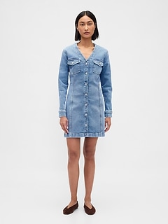 Denim Pocket Mini Dress