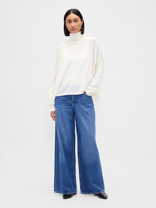 Image number 2 showing, Oversized Pointelle Turtleneck