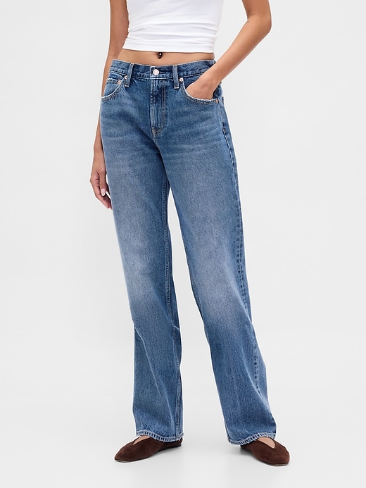 Mid Rise Relaxed Straight Jeans