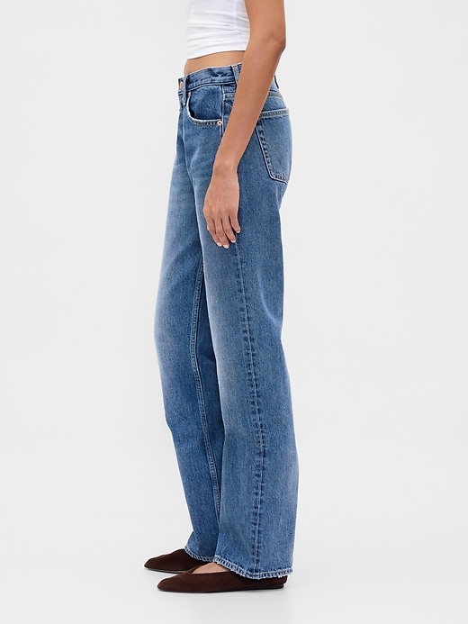 Mid Rise Relaxed Straight Jeans