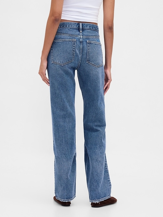 Mid Rise Relaxed Straight Jeans