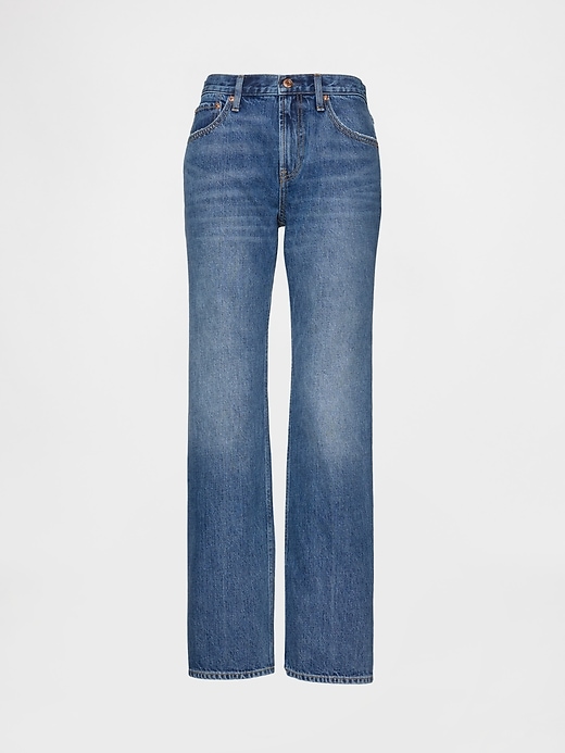 Mid Rise Relaxed Straight Jeans