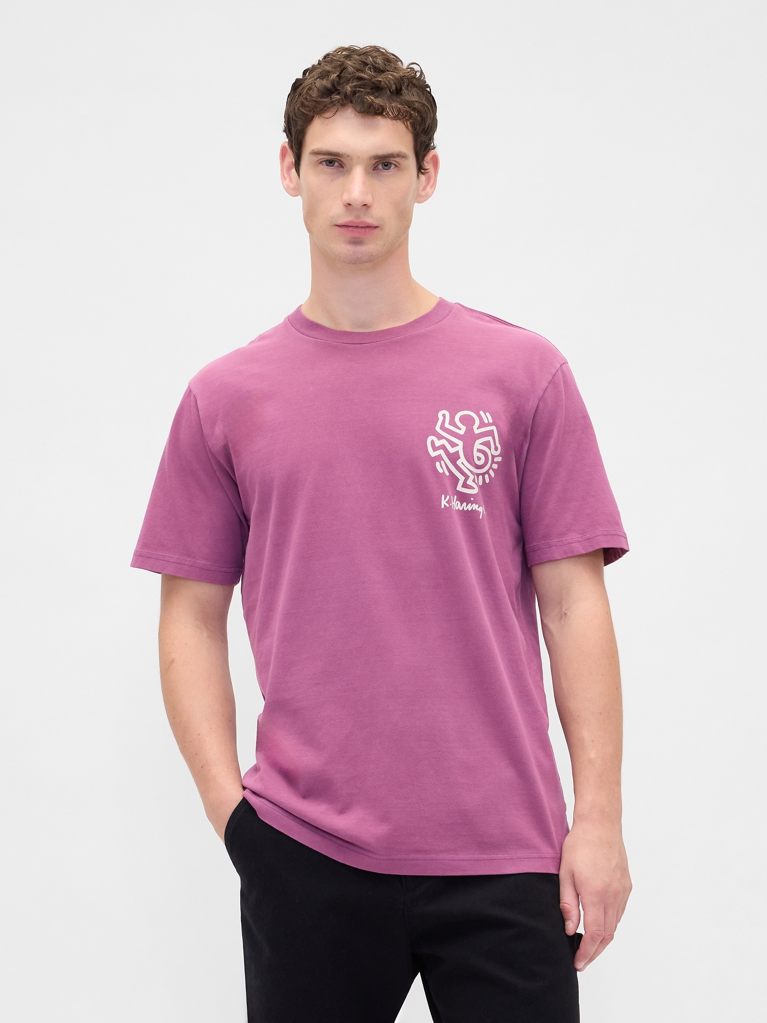 Keith Haring Graphic T-Shirt - Amethyst Purple