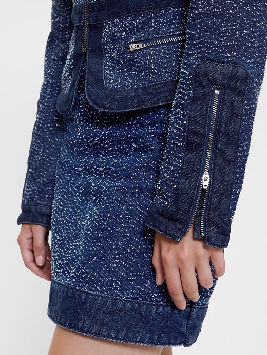 Image number 5 showing, GapStudio Denim Tweed Fringe Jacket