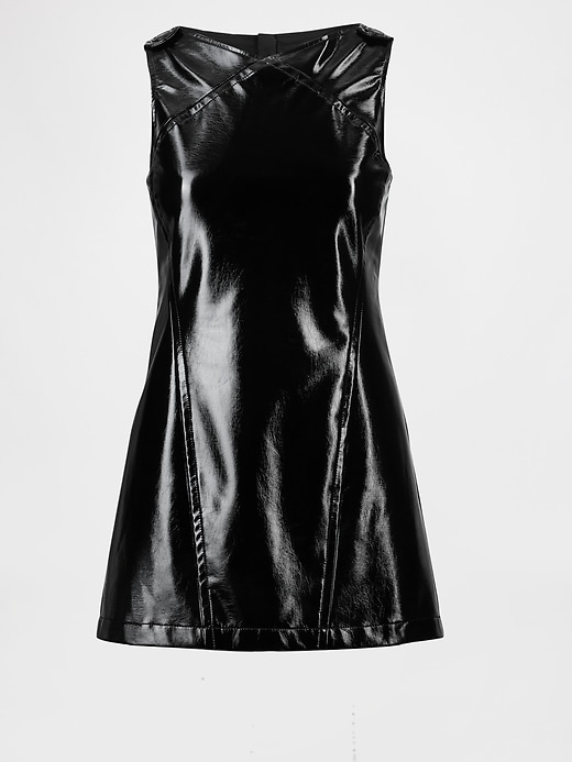 Image number 8 showing, GapStudio Vegan Patent Leather Mini Dress