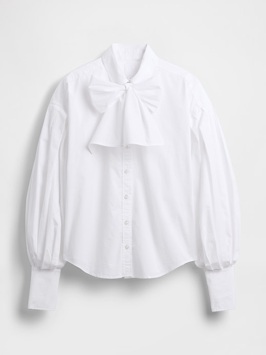 Image number 7 showing, GapStudio Poplin Bow Shirt