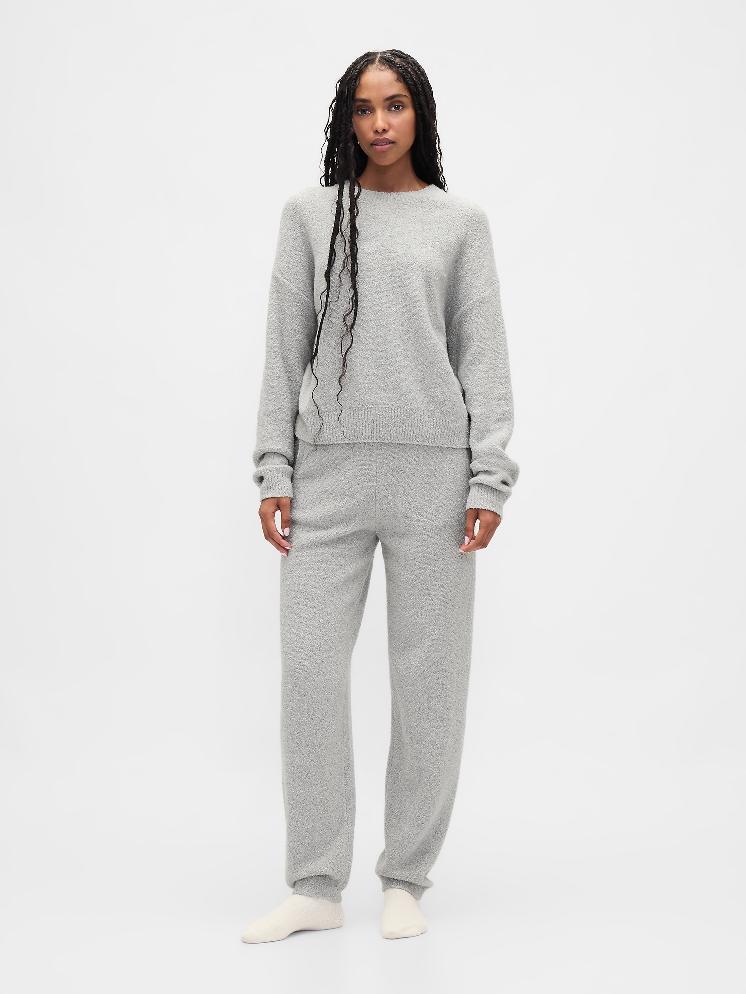 Gap Cashsoft Boucle Sweater Joggers In Gray
