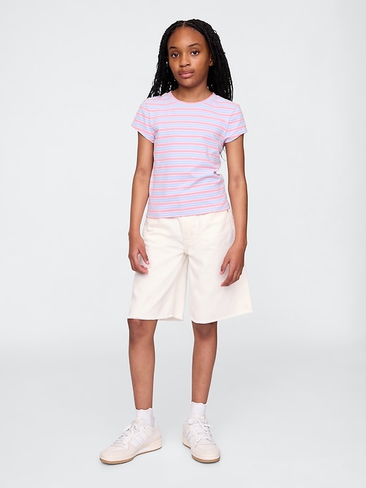 Image number 1 showing, Kids Mid Rise Longline Denim Shorts