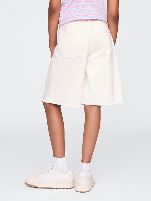 Image number 4 showing, Kids Mid Rise Longline Denim Shorts