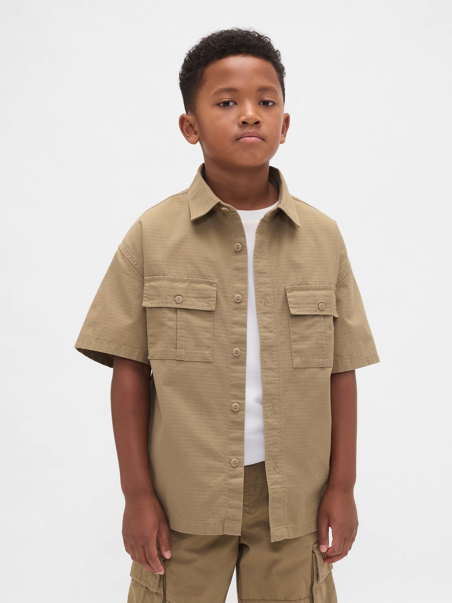 Kids Ripstop Utility Shirt - Mission Tan