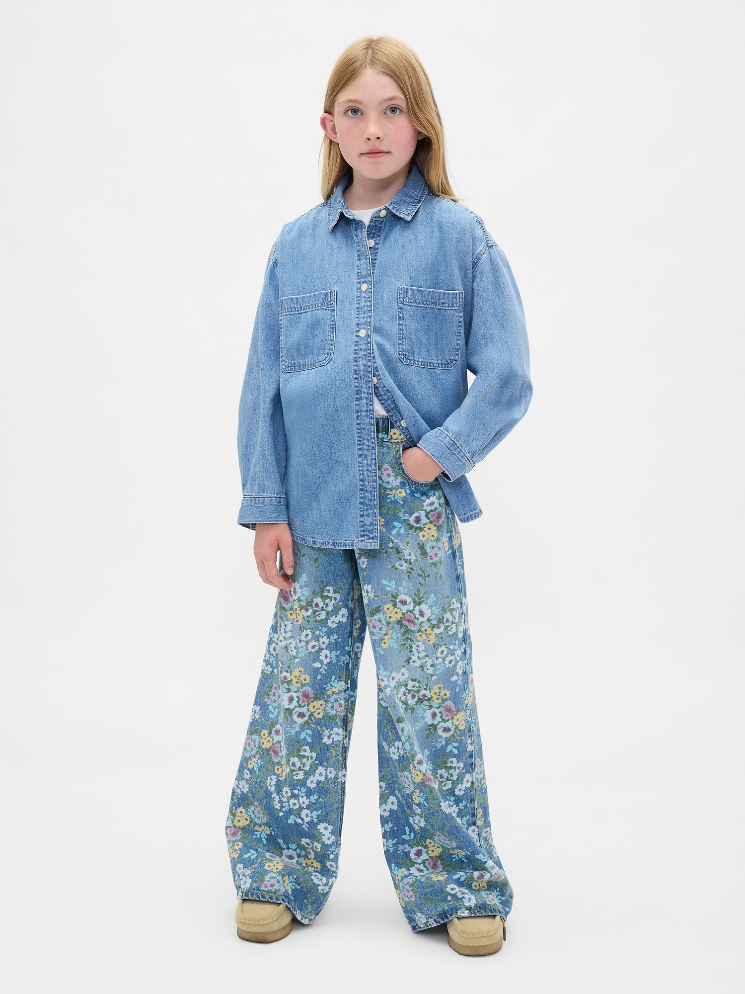 Детские джинсы Gap Kids Floral Easy Baggy Jeans