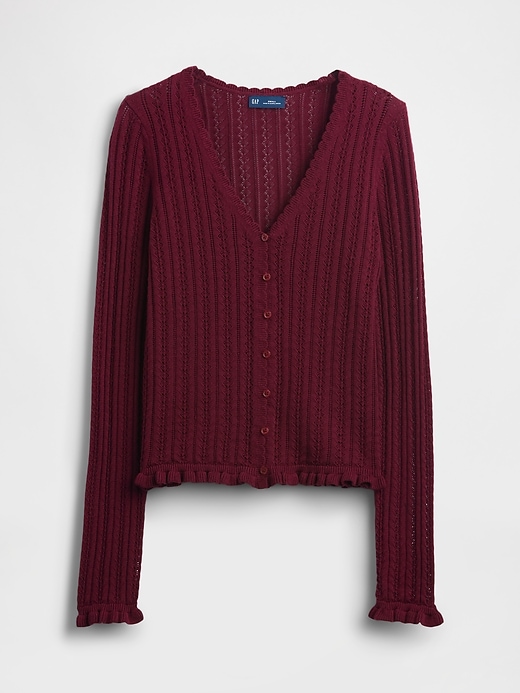 Image number 5 showing, 100% Cotton Pointelle Cardigan