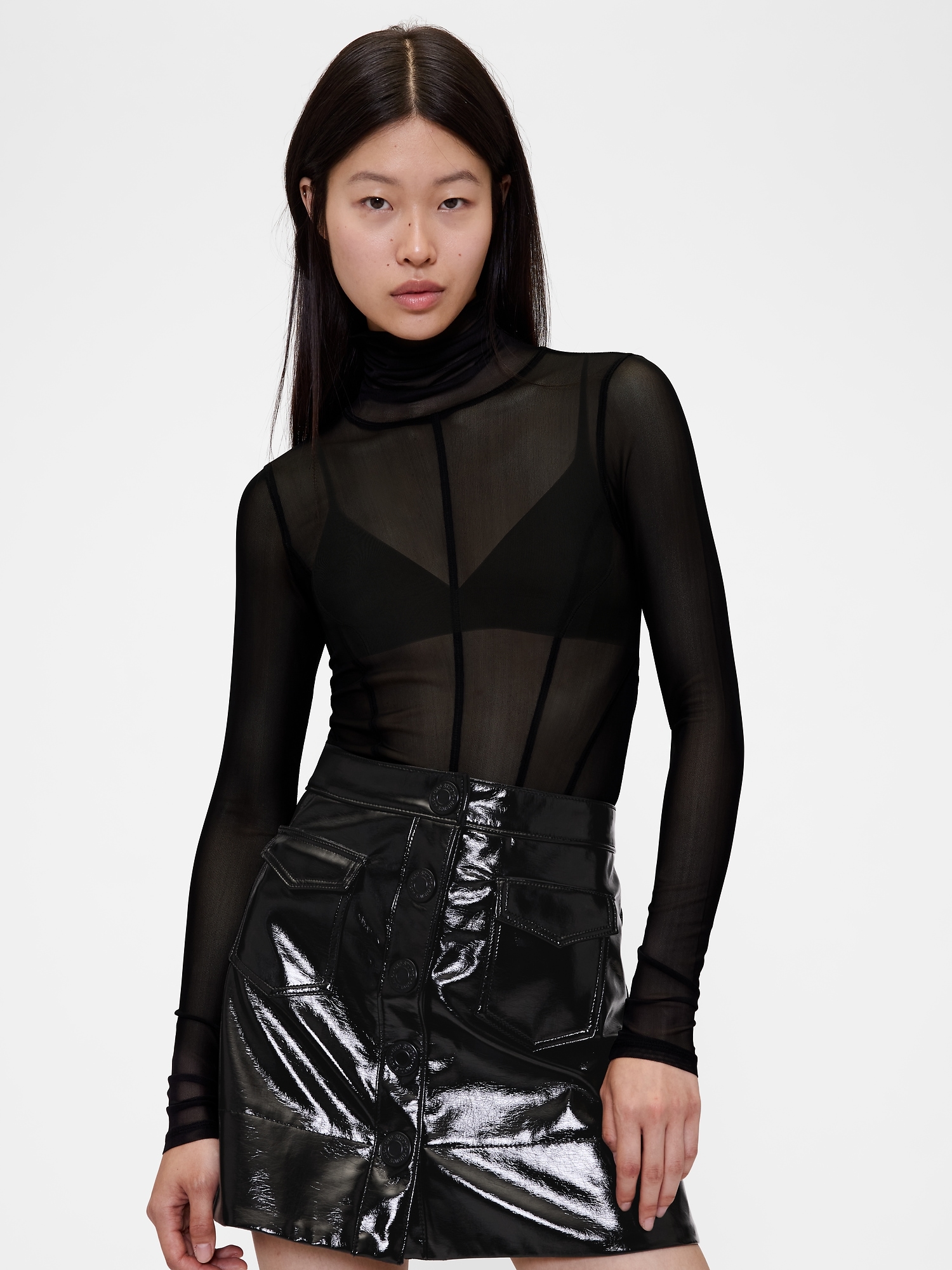GapStudio Sheer Mesh Turtleneck