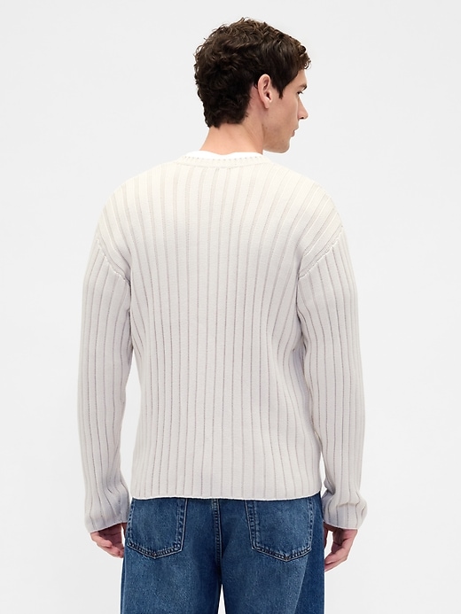 Image number 3 showing, Wide Rib Slim Crewneck Sweater