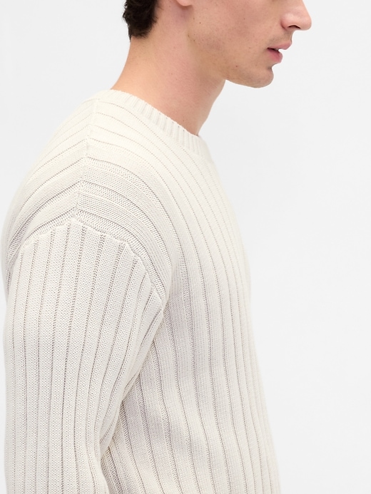 Image number 4 showing, Wide Rib Slim Crewneck Sweater