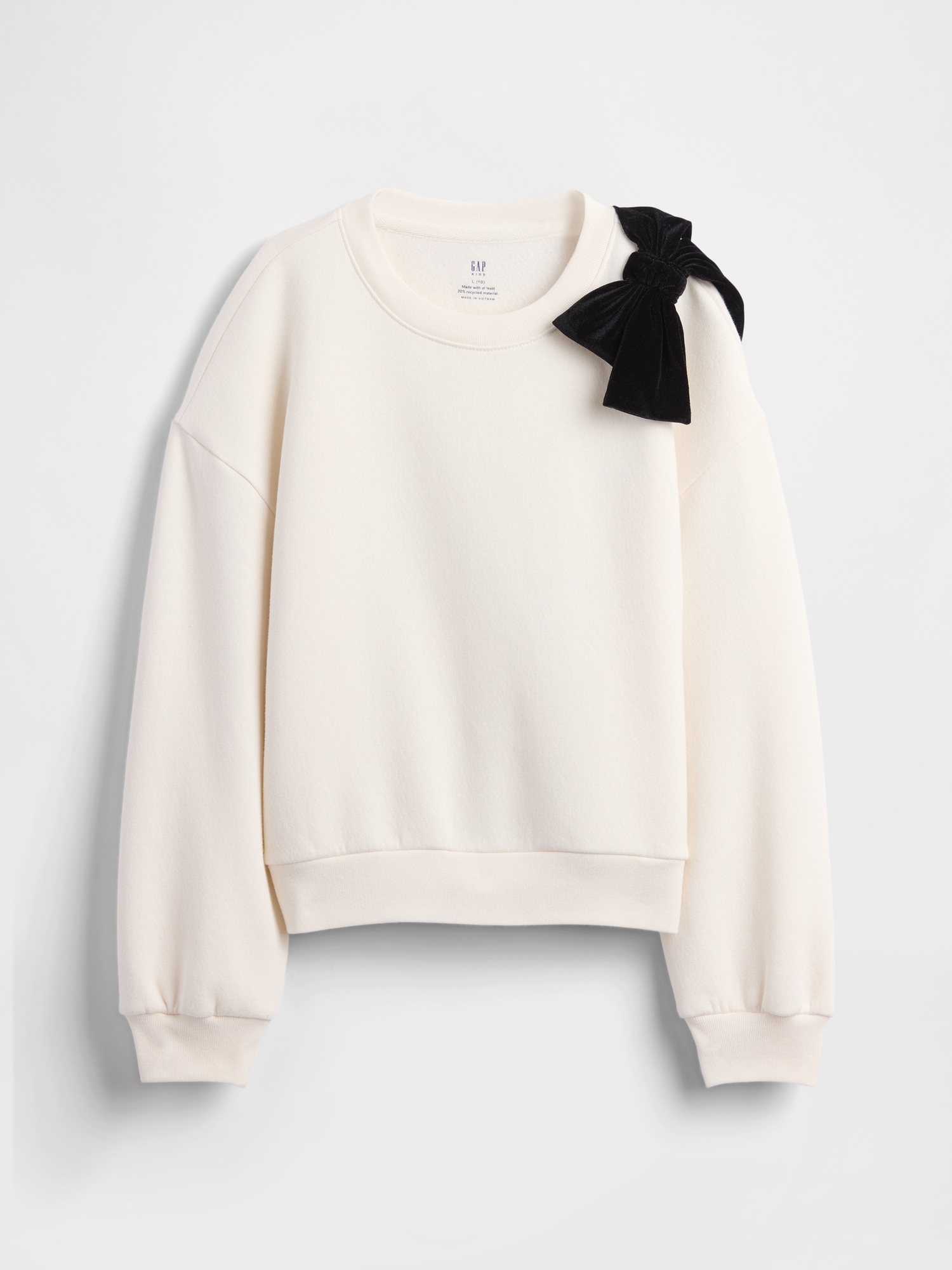 Kids Embellished Dolman Sweatshirt - Ivory Frost