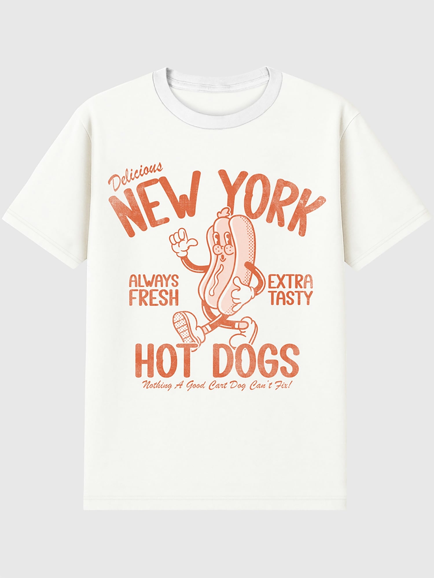 New York Distressed Graphic T-Shirt - White