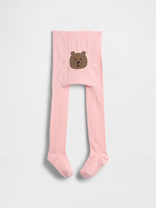 Image number 1 showing, Baby & Toddler Pointelle Bear Tights