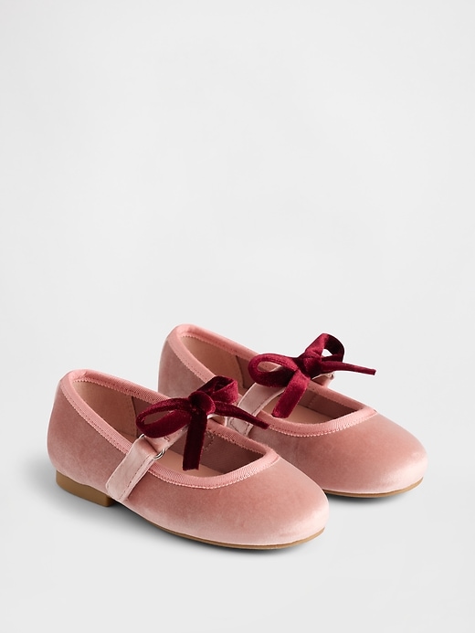 Image number 2 showing, Toddler Velvet Bow Mary Jane Flats
