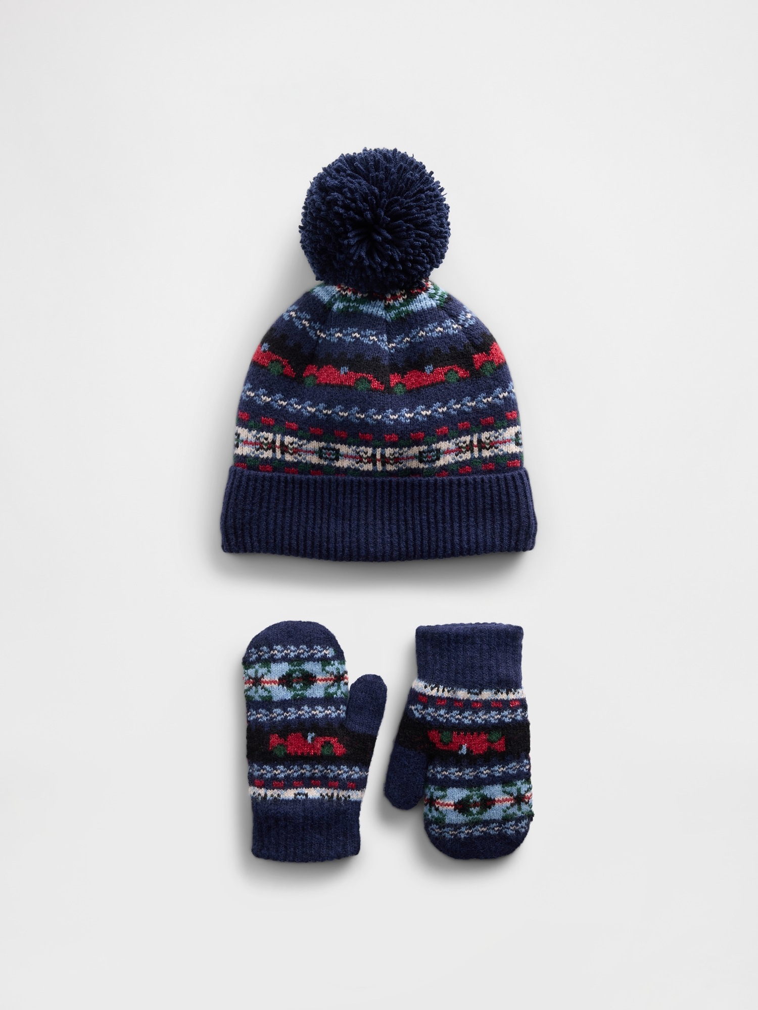 Детский комплект шапка-бини и варежки Gap Fair Isle