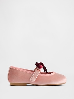 Toddler Velvet Bow Mary Jane Flats