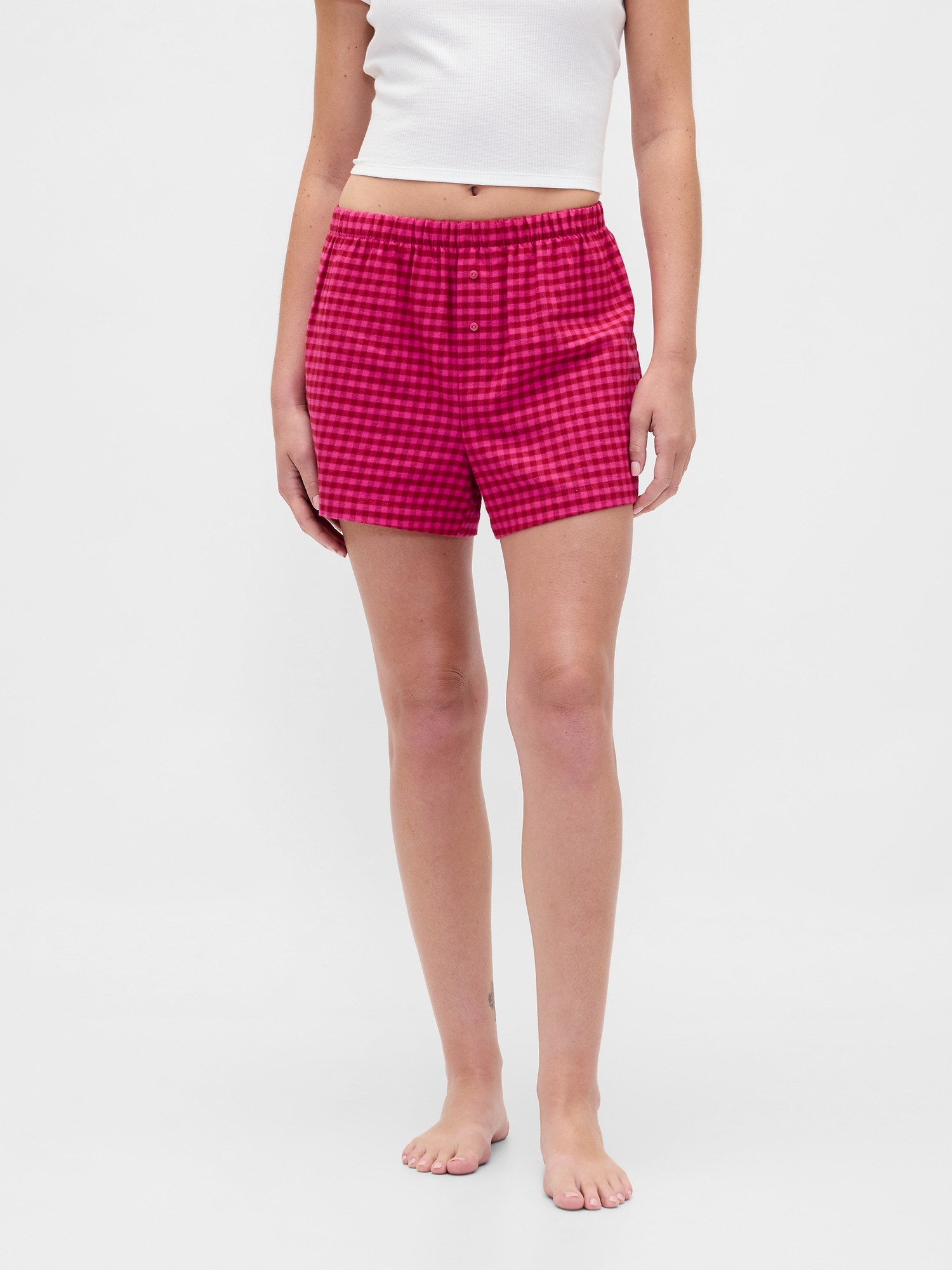 Logo Flannel Boxer Shorts