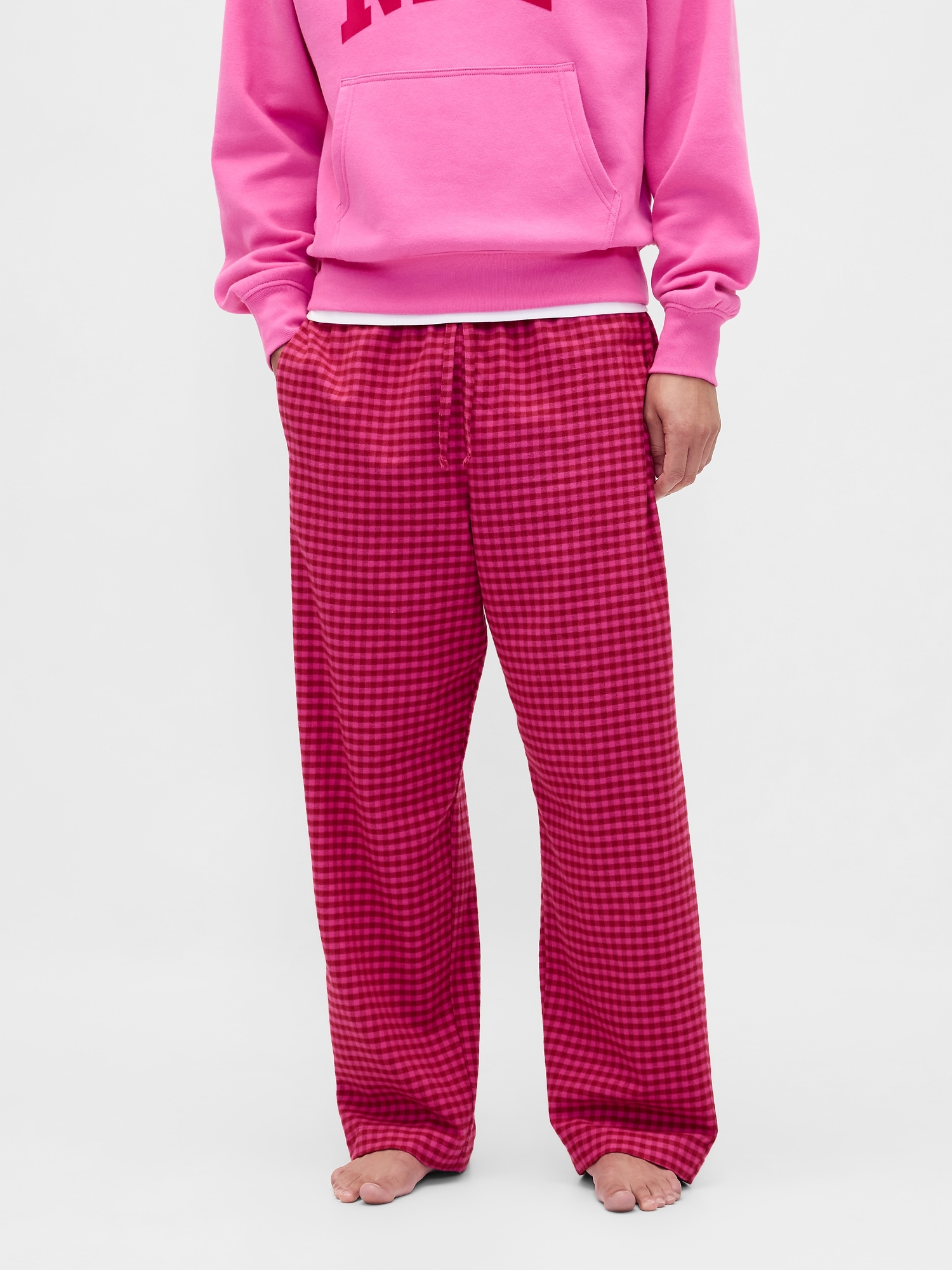 Adult Softest Flannel PJ Pants - Pink Gingham