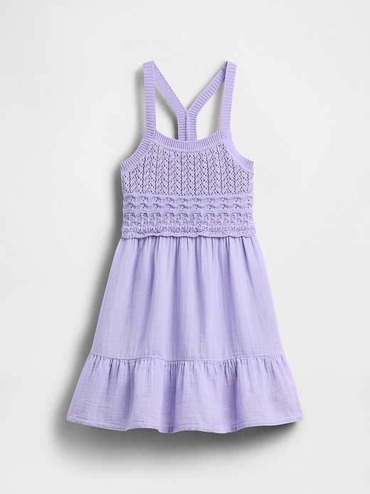 Image number 2 showing, Kids Racerback Crochet Tank Dress