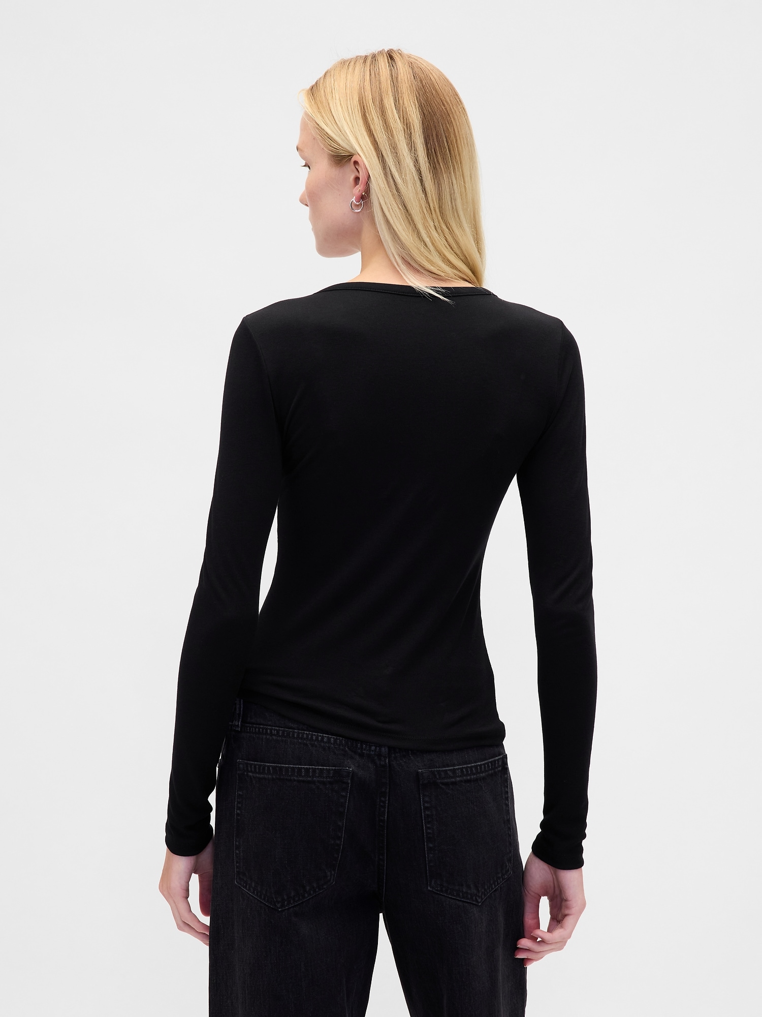 Sheer Rib Henley T-Shirt