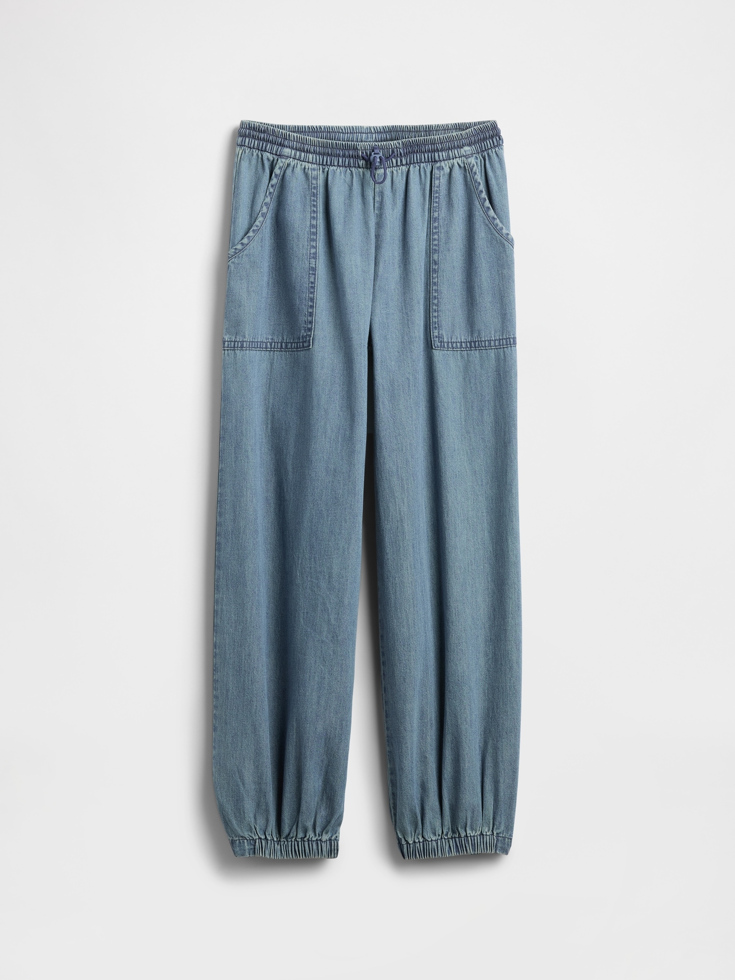 Kids High Rise Denim Baggy Joggers