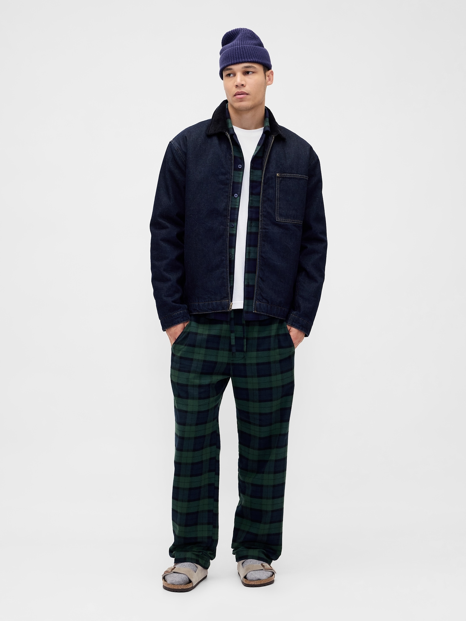 Adult Softest Flannel PJ Set - Black Watch Plaid