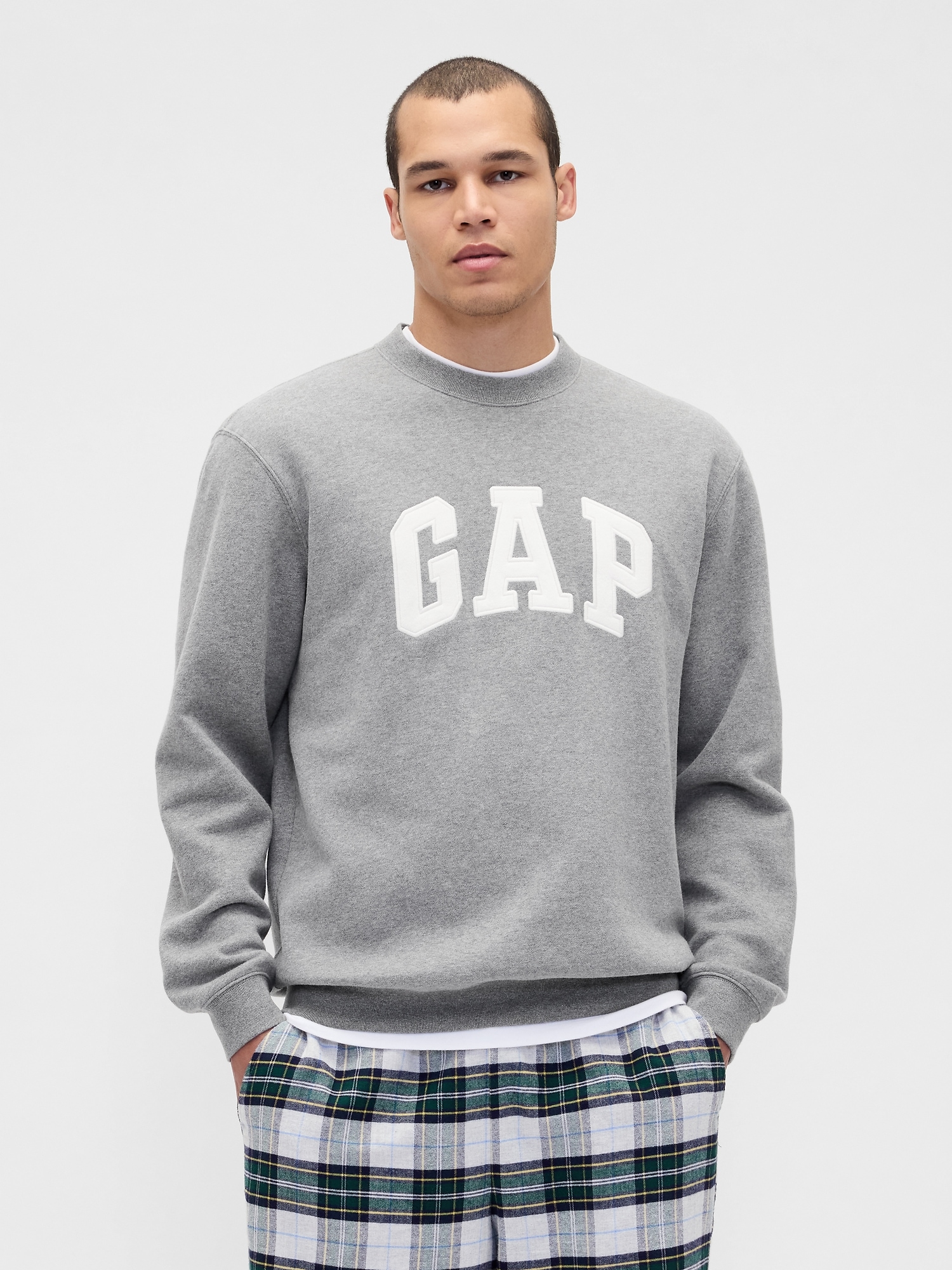 Gap Vintagesoft Logo Sweatshirt In Gray
