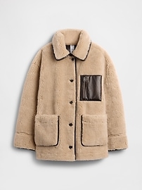 Image number 7 showing, Gap × Sandy Liang Reversible Vegan Leather Sherpa Jacket