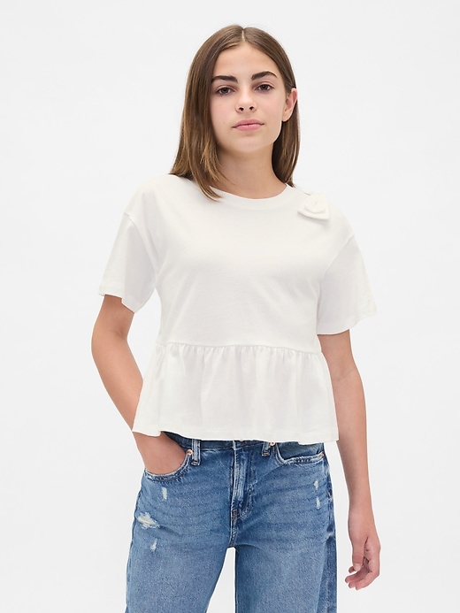 Image number 1 showing, Kids Bow Peplum T-Shirt