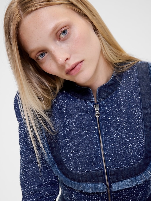 Image number 4 showing, GapStudio Denim Tweed Fringe Jacket