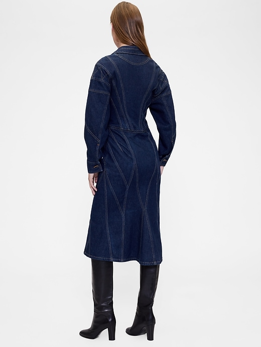 Image number 3 showing, GapStudio Seamed Denim Midi Shirtdress