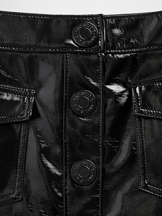 Image number 5 showing, GapStudio Vegan Patent Leather Mini Skirt