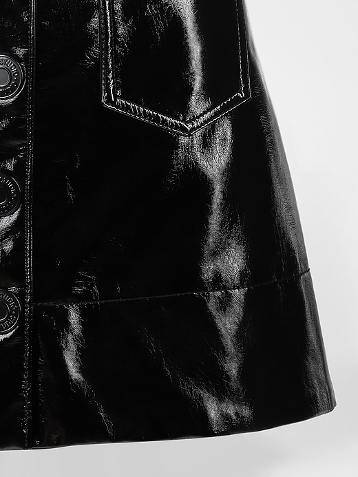 Image number 6 showing, GapStudio Vegan Patent Leather Mini Skirt