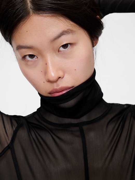 Image number 4 showing, GapStudio Sheer Mesh Turtleneck